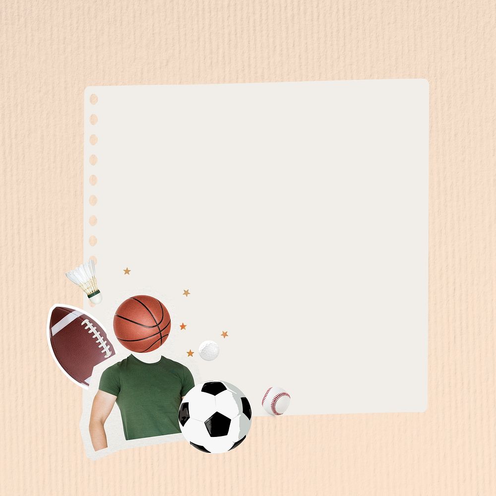 Aesthetic sports note paper collage