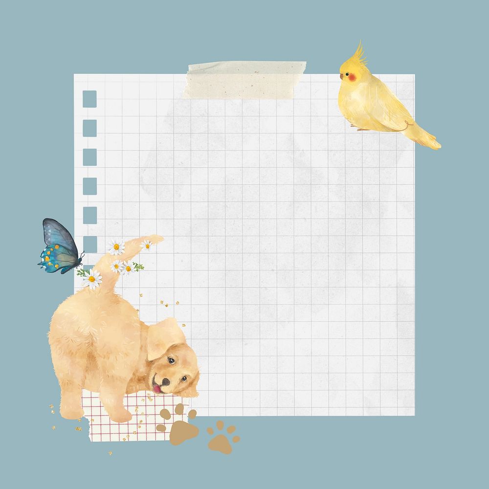 Note paper, Golden Retriever dog | Premium Photo - rawpixel
