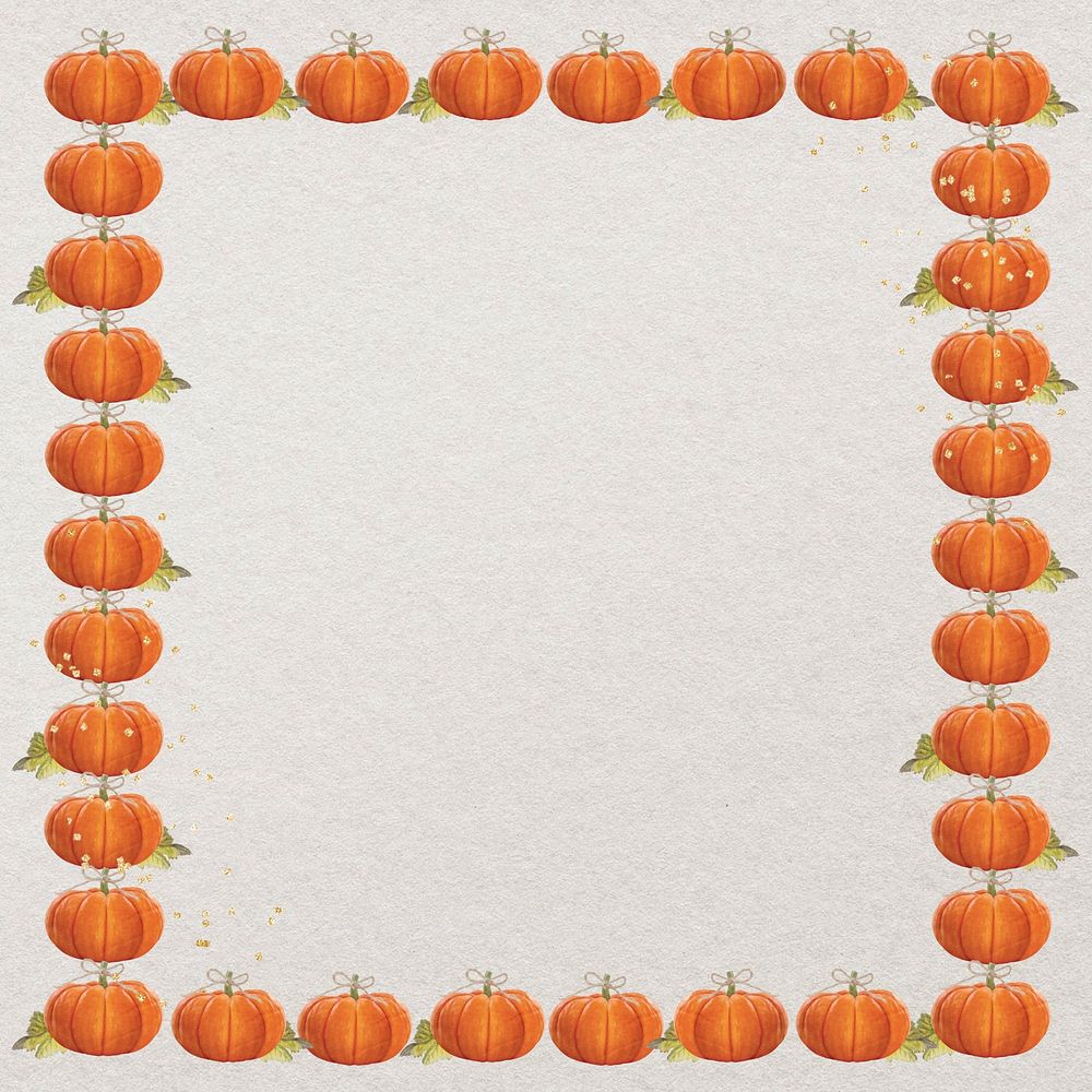 Autumn pumpkin frame background, aesthetic patterned design