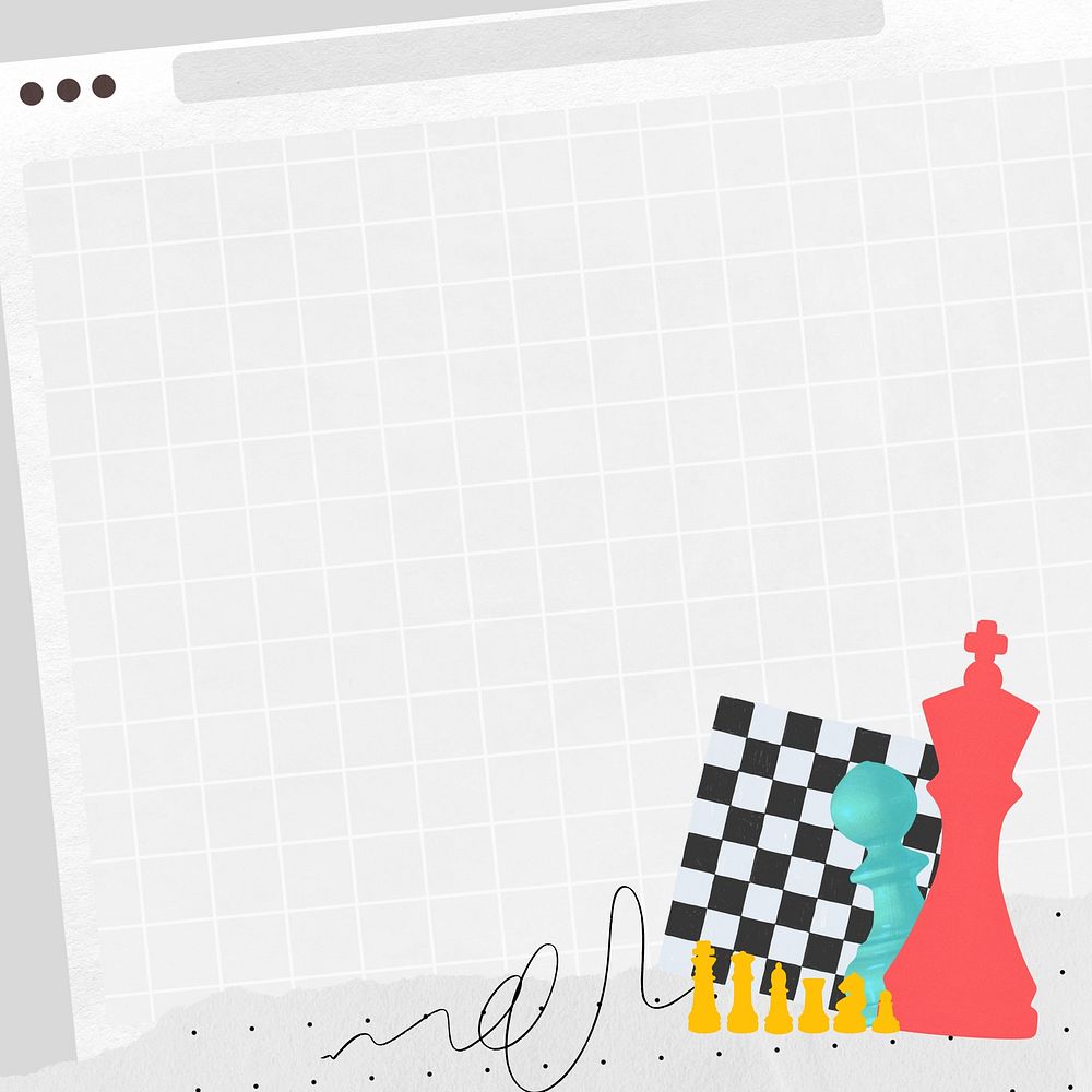 Business strategy chess background, cute collage