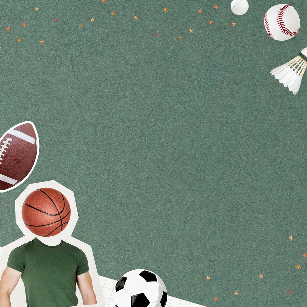 Aesthetic sports background, paper collage