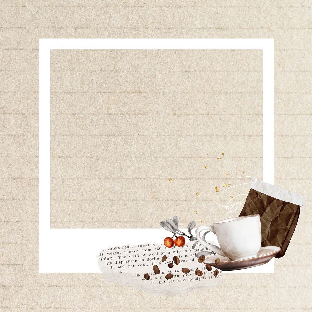 Coffee aesthetic instant photo frame