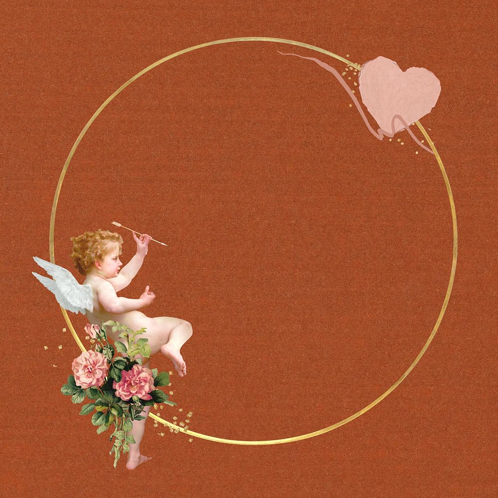 Valentine's cupid frame, circle design