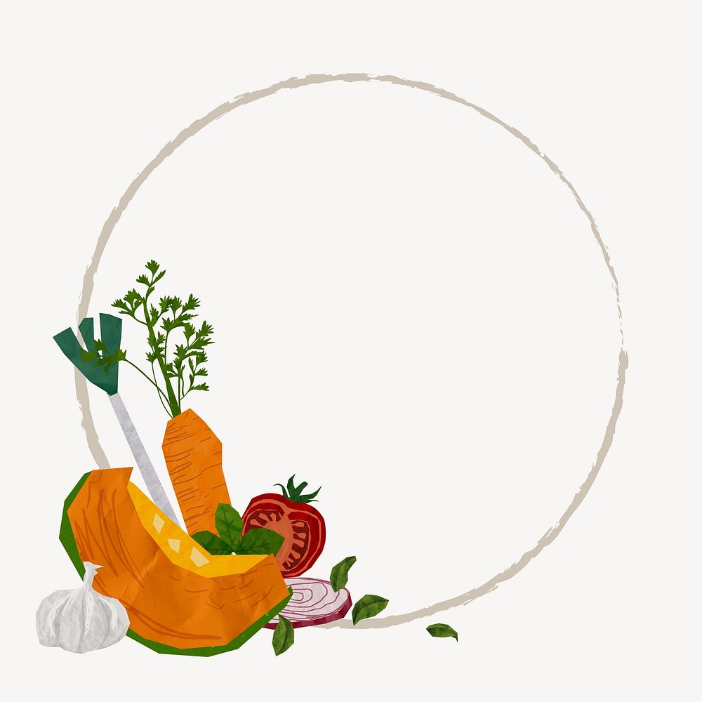 Cute vegetables frame, circle design