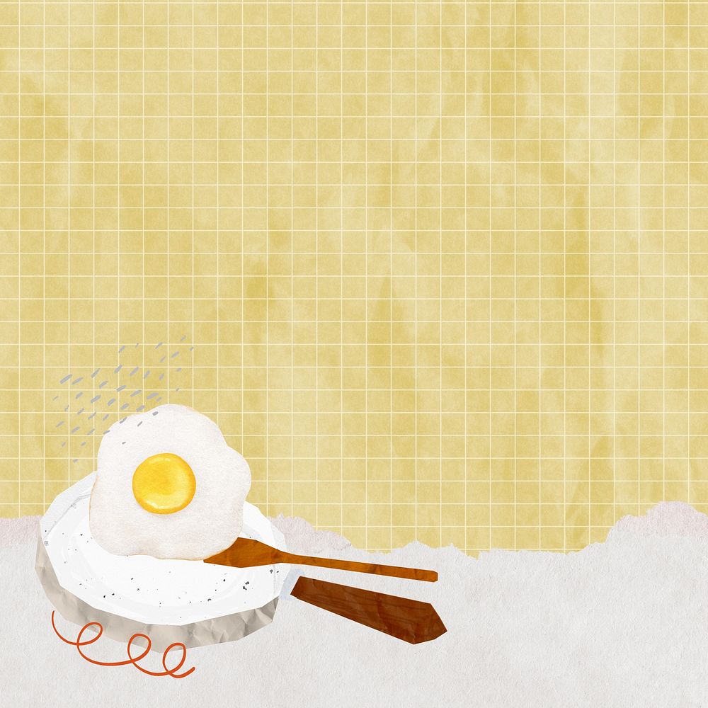 Cute sunny-side up background, breakfast food border