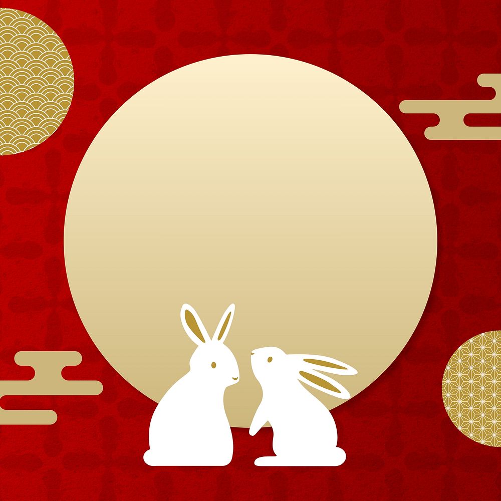 Chinese rabbit year background, 2023 celebration frame