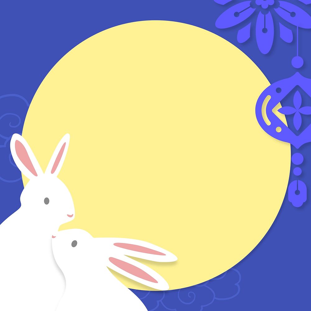 Year of Rabbit background, animal zodiac frame