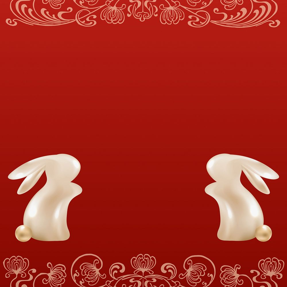 Chinese New Year background, rabbit zodiac 3D design