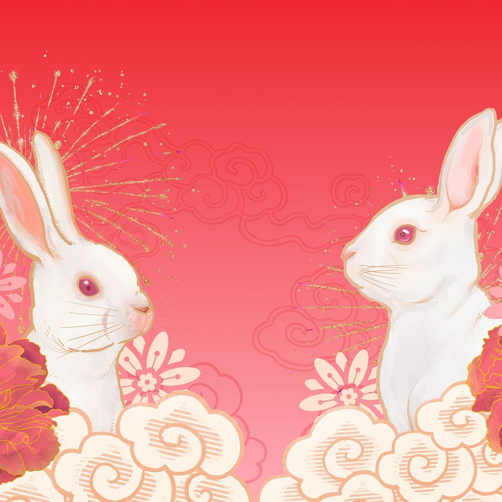 Rabbit New Year background, Chinese design