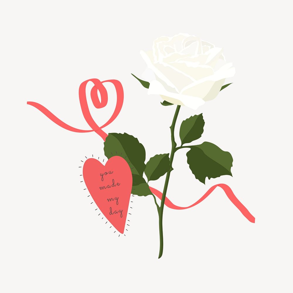 White rose, Valentine's Day graphic