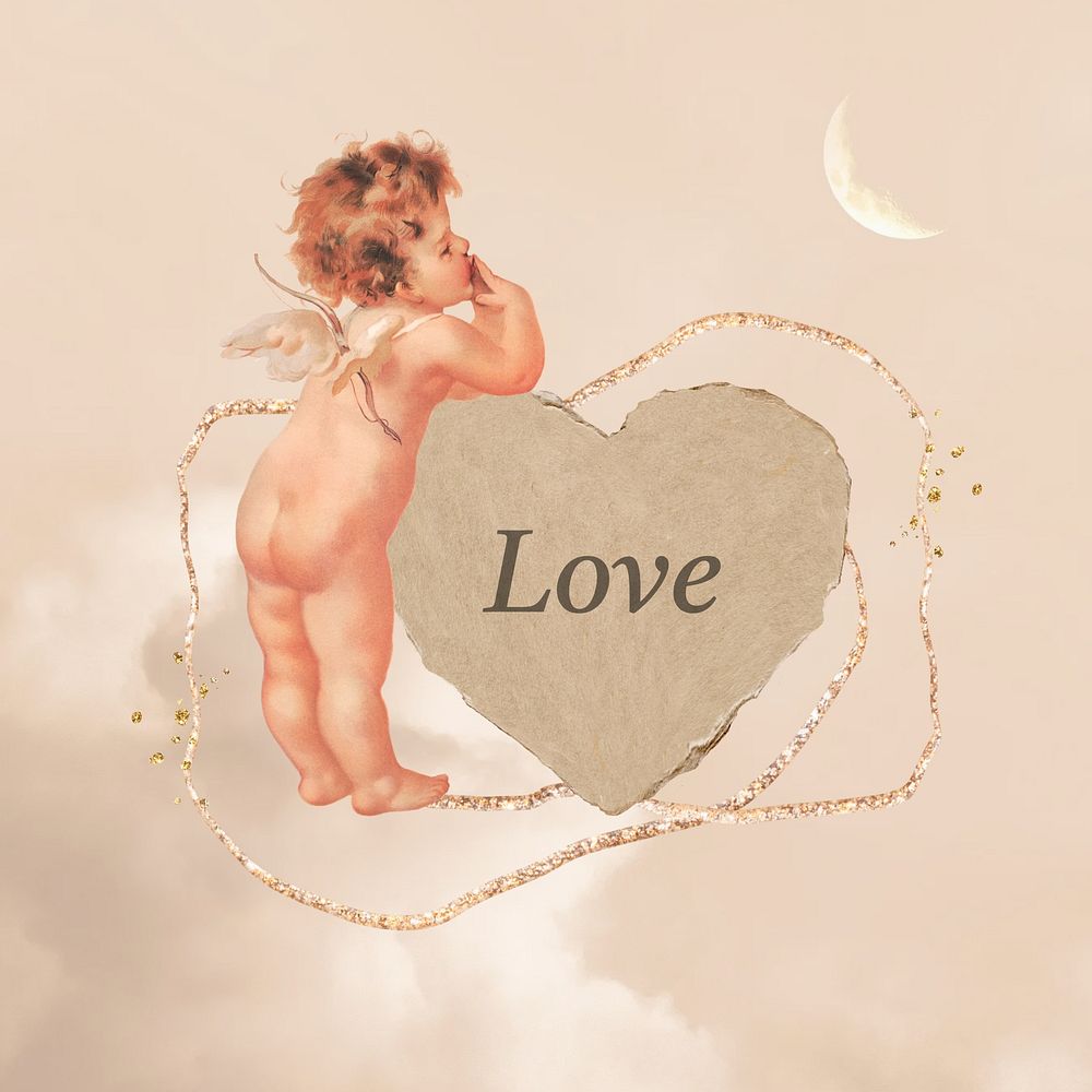 Love cupid, Valentine's Day collage element