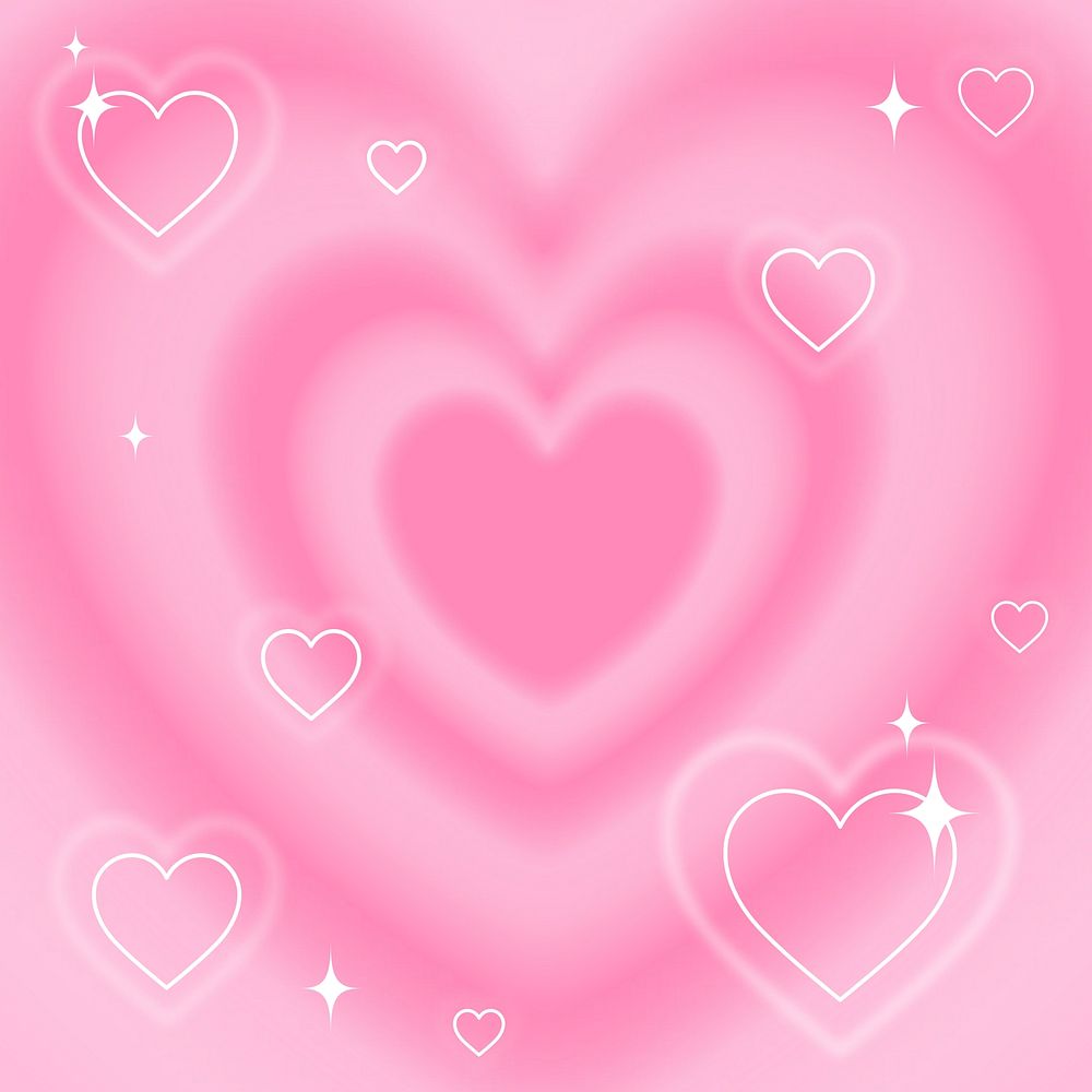 Y2K pink hearts background, cute Valentine's graphic