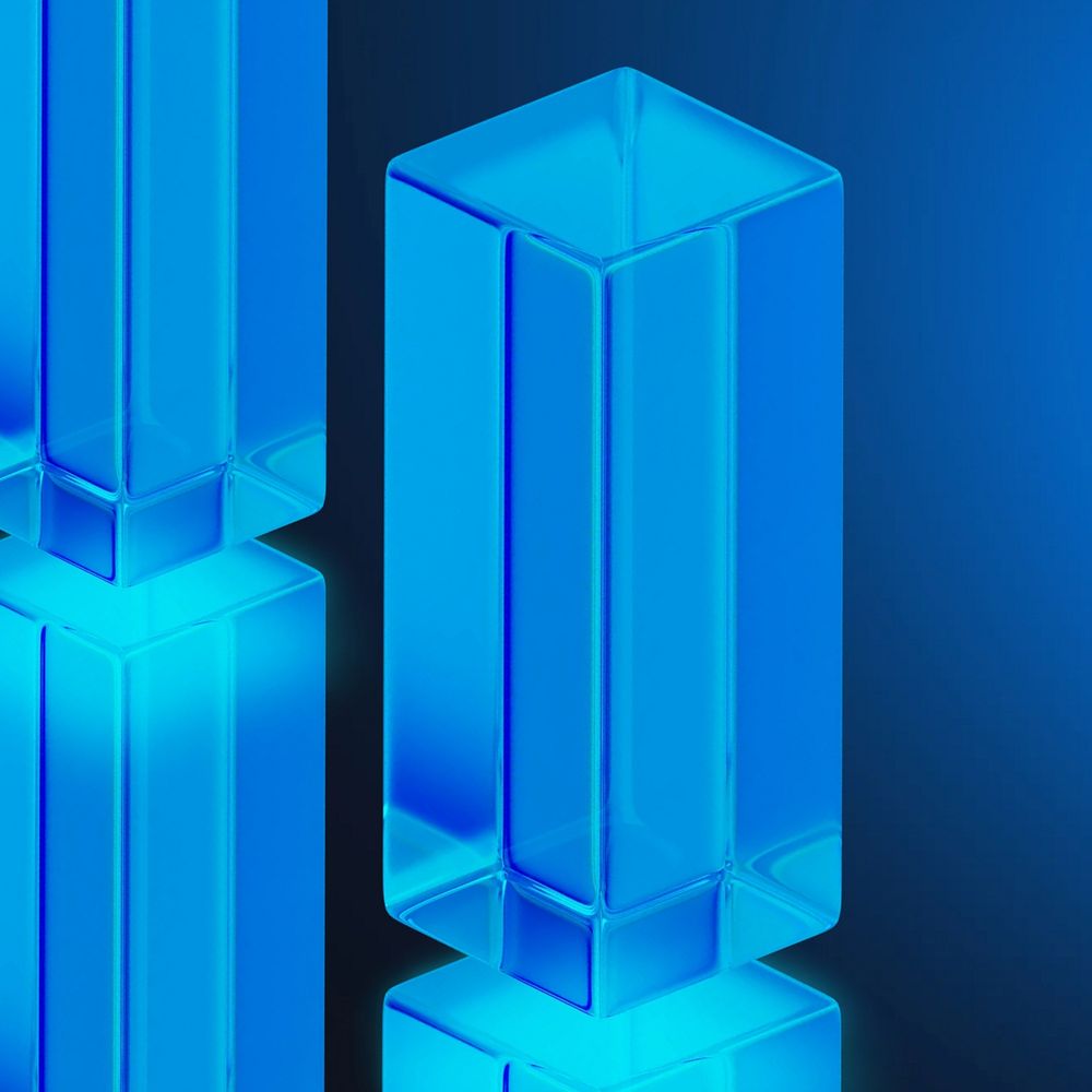 Blue glass pillars background