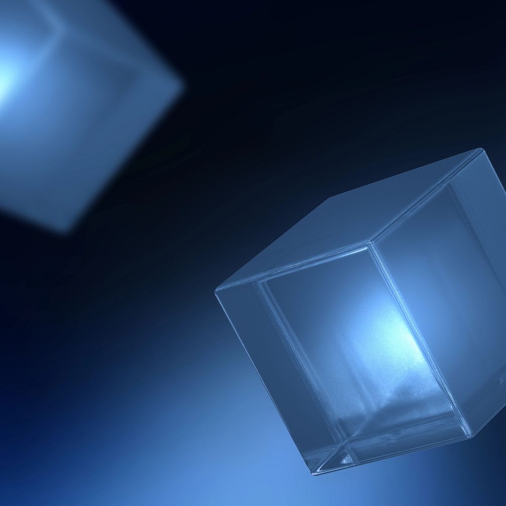 3D cubic dark blue background