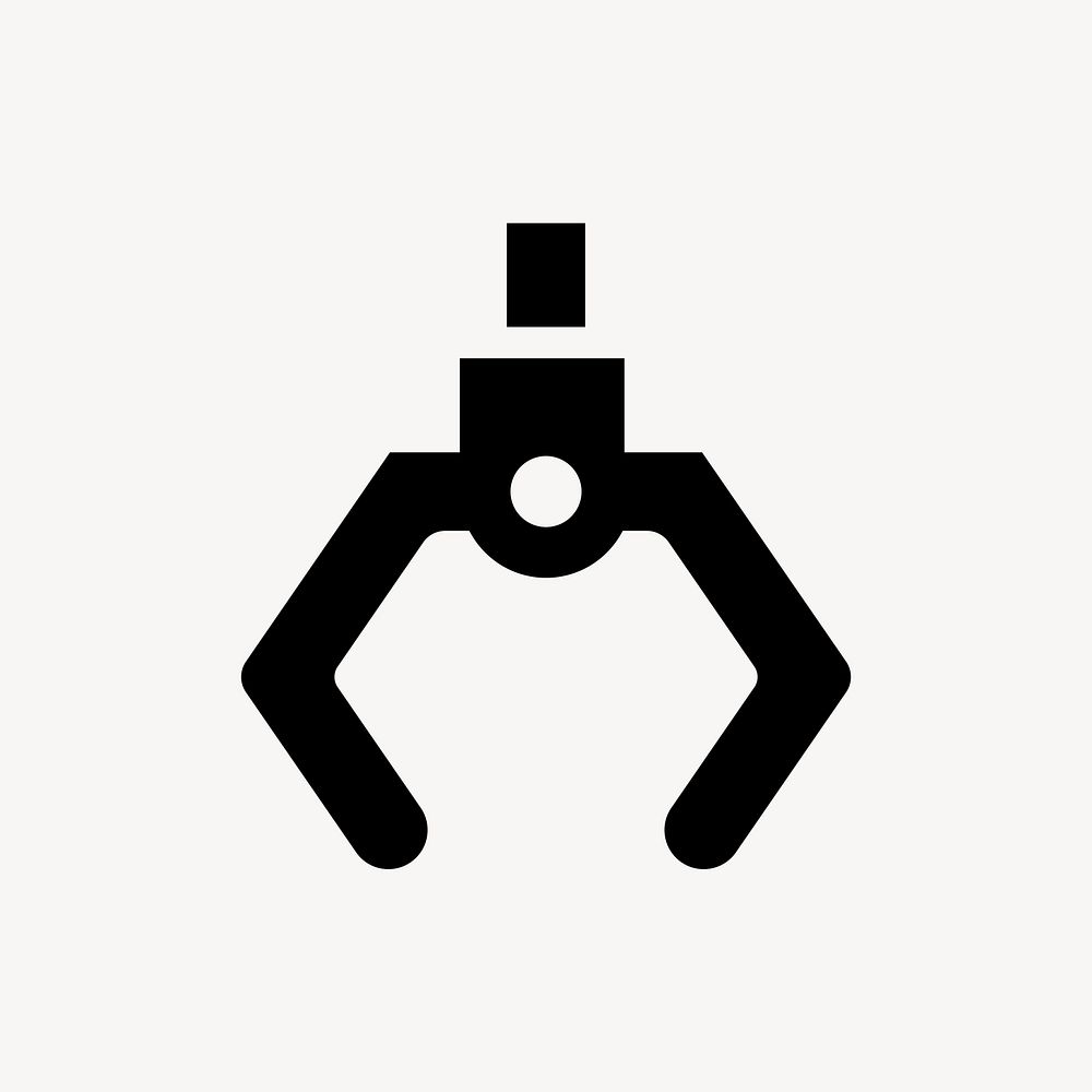 Robot claw flat icon vector