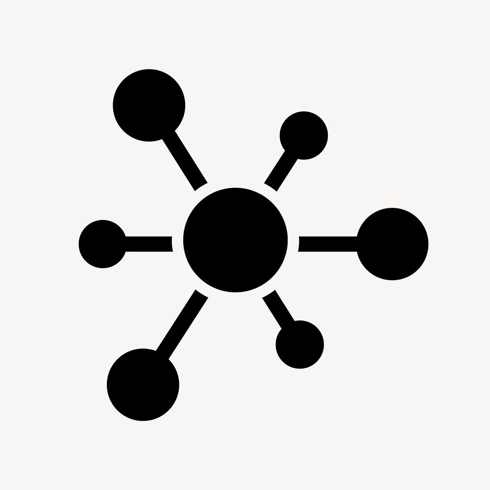 Molecule compounds, black flat icon vector