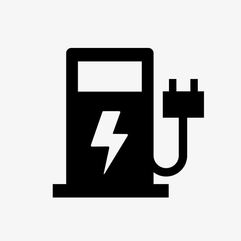 EV charging flat icon vector