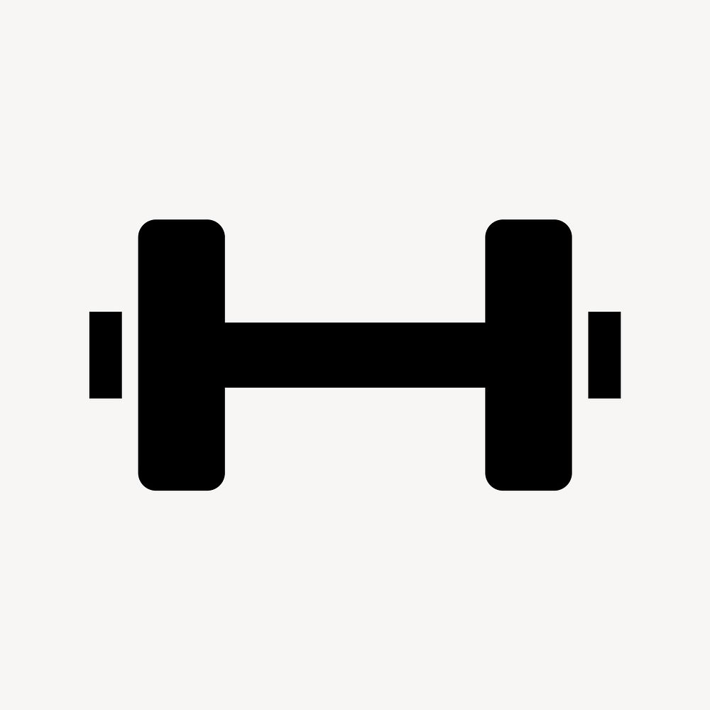 Black dumbbell flat icon vector