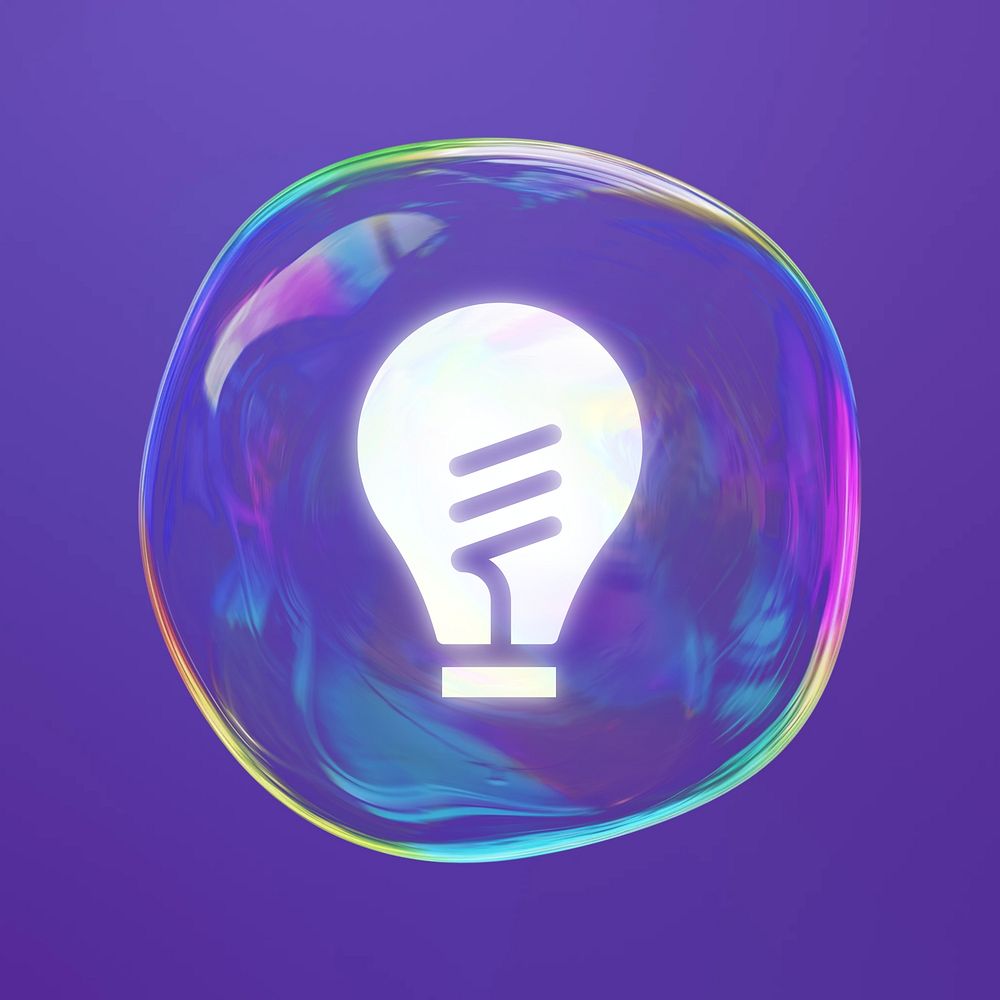 Light bulb bubble element, digital remix