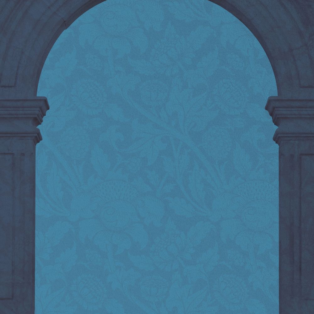 Arch pillar border background, William Morris' flower pattern, remixed by rawpixel