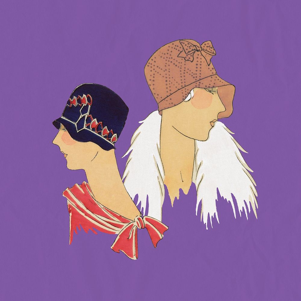 Vintage women's fashion illustration, remixed by rawpixel