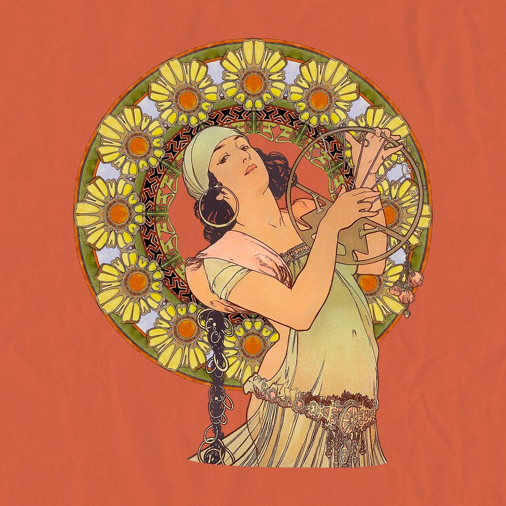 Alphonse Mucha's Salom&eacute;, vintage woman aesthetic, remixed by rawpixel