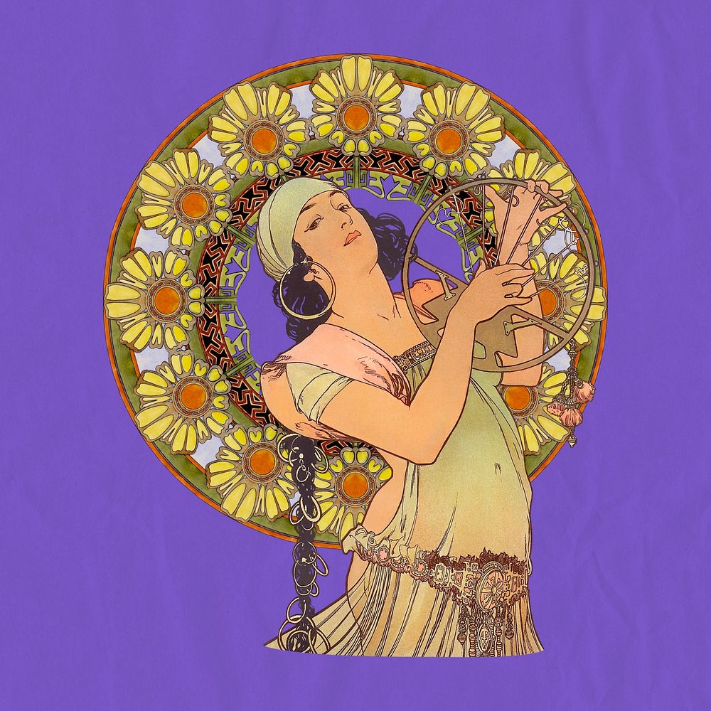 Alphonse Mucha's Salom&eacute;, vintage woman aesthetic, remixed by rawpixel