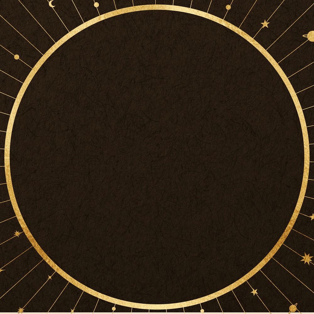 Celestial astrology frame background, brown textured design