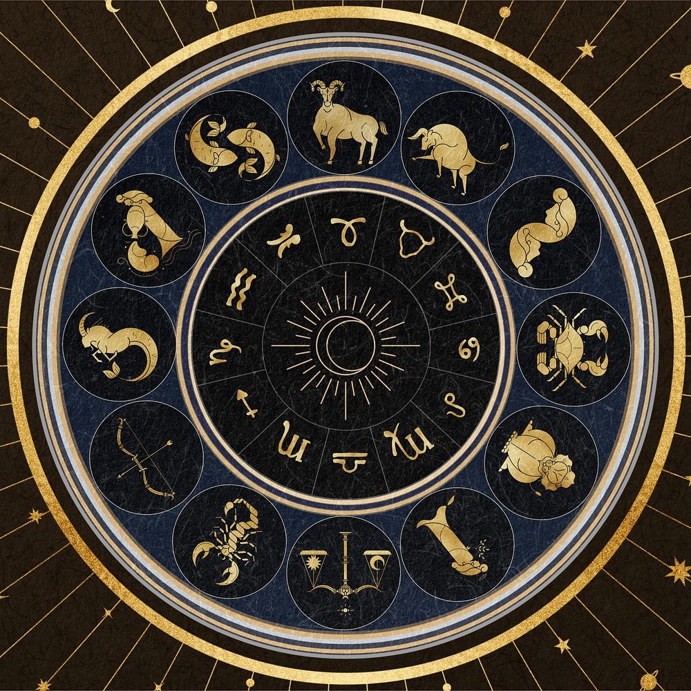 Aesthetic Alphonse Mucha&rsquo;s zodiac sign, famous Art Nouveau artwork, remixed by rawpixel