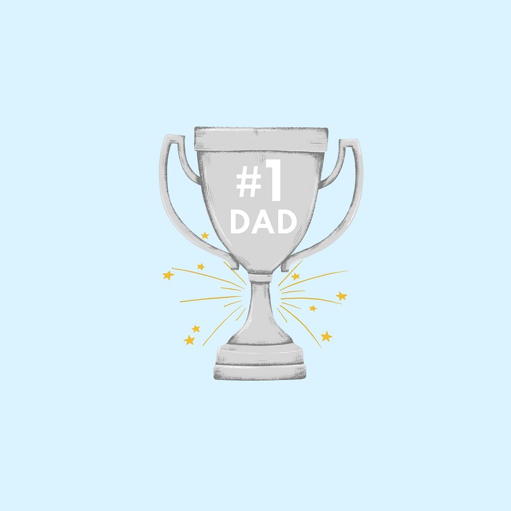 Father's day celebration, #1 dad trophy illustration