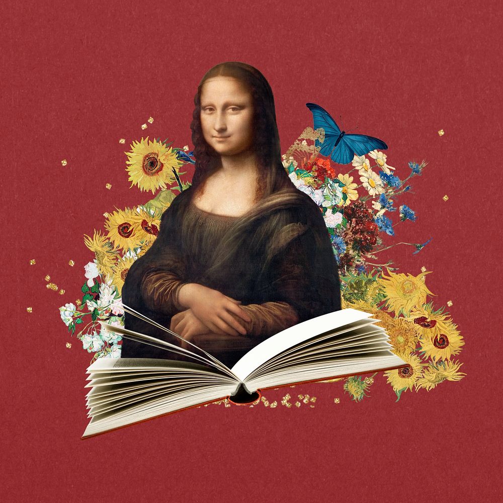 Mona Lisa collage element. Leonardo da Vinci art remixed by rawpixel.