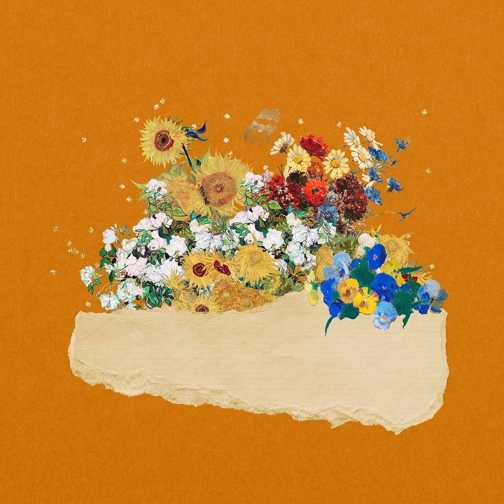 Vincent van Gogh's famous artwork collage illustration, remixed by rawpixel