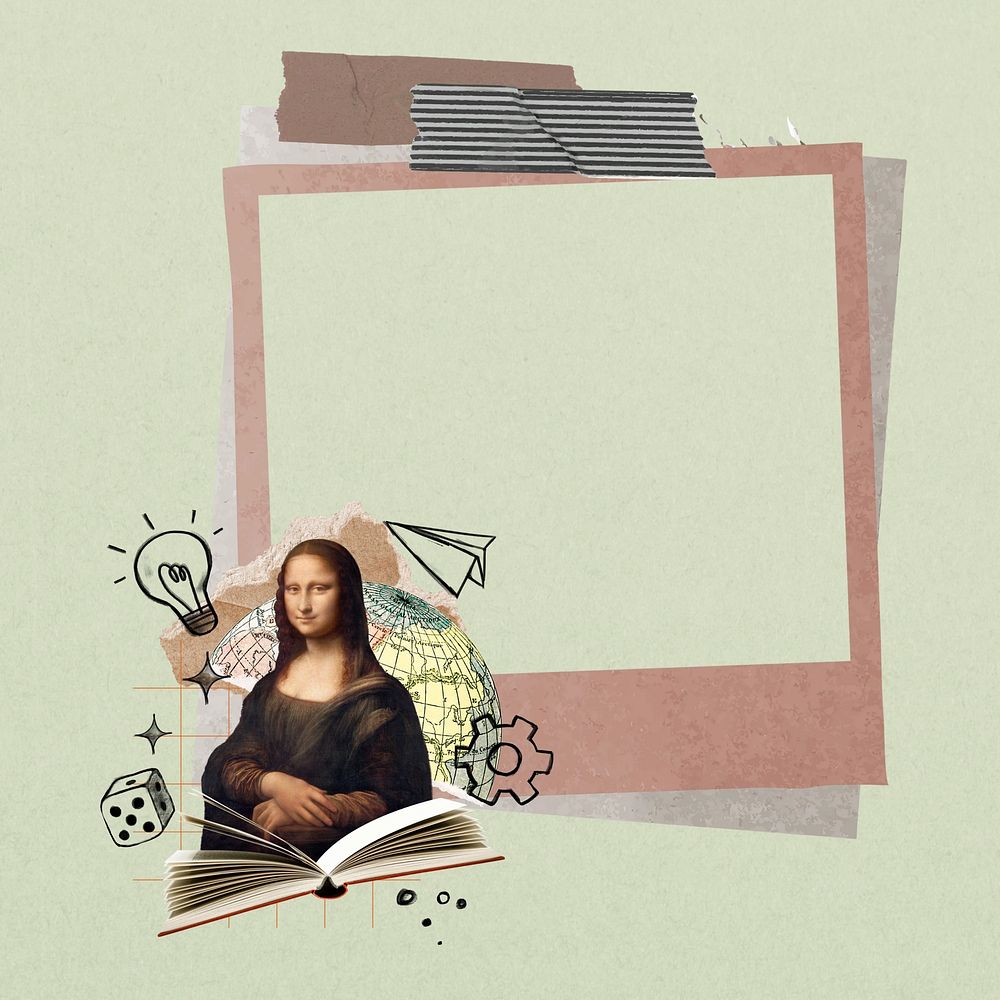 Mona Lisa instant photo frame. Leonardo da Vinci art remixed by rawpixel.