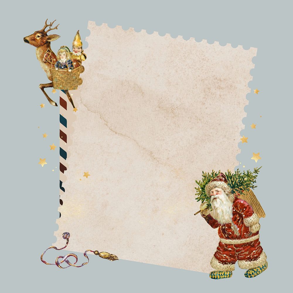 Vintage Santa note, festive Christmas design