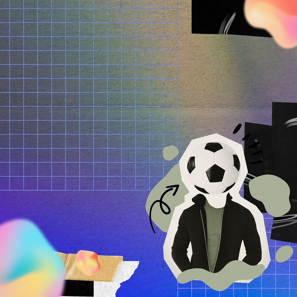 Football head man background, abstract sport collage