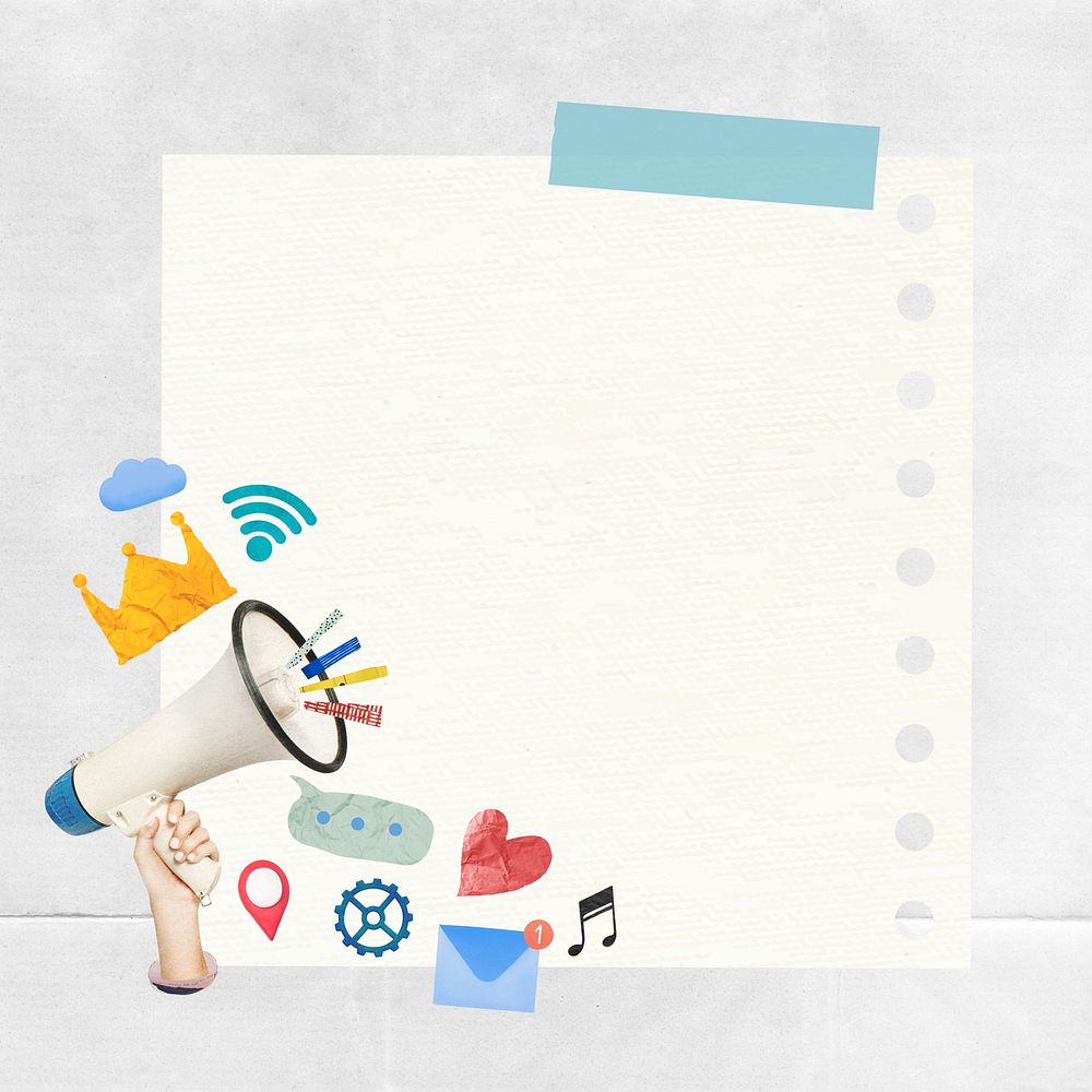 Digital marketing notepaper, collage element