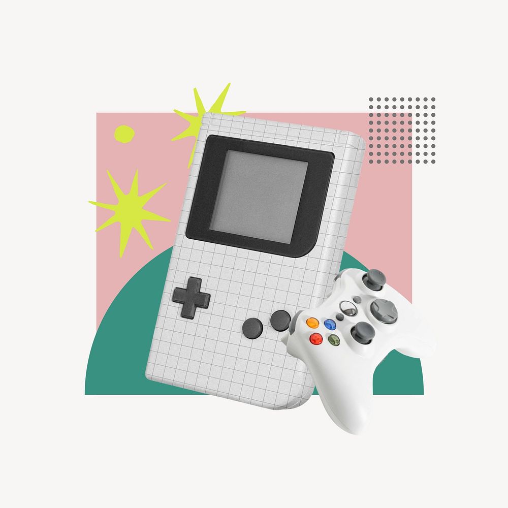 Wireless game console, entertainment paper collage art