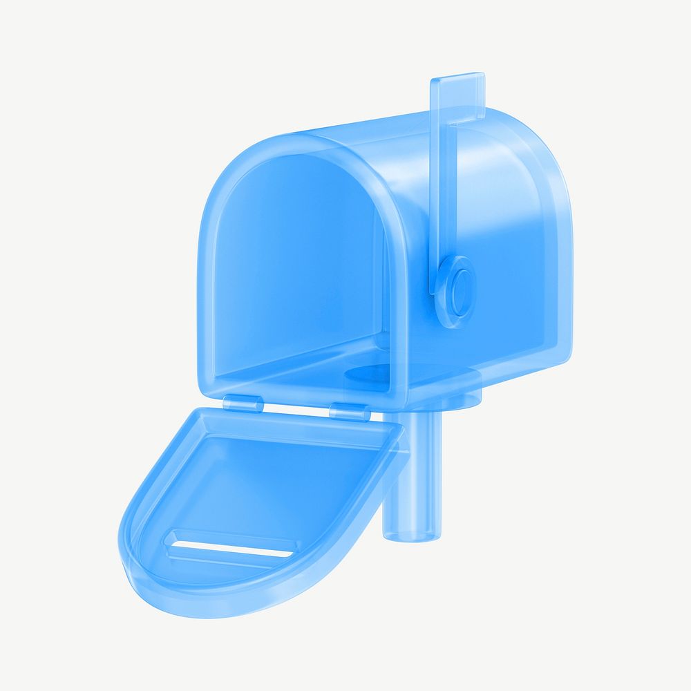 Blue mailbox, 3D collage element Premium PSD rawpixel