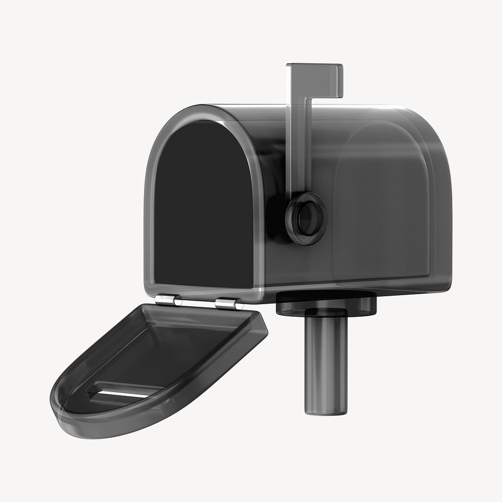 Black mailbox, 3D illustration