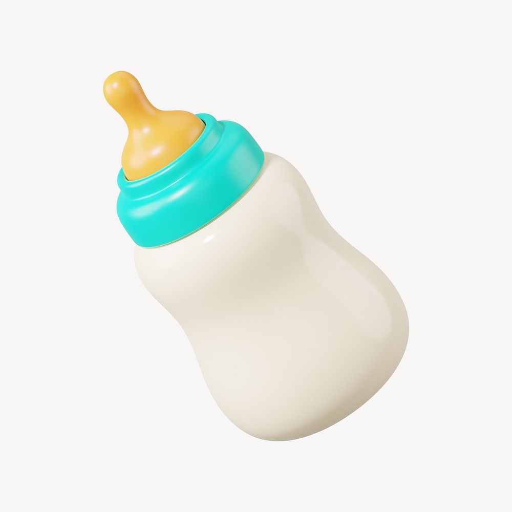 Baby milk bottle, 3D rendering illustration