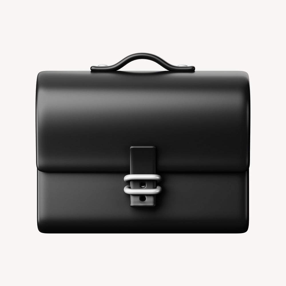 Black business briefcase, 3D illustration
