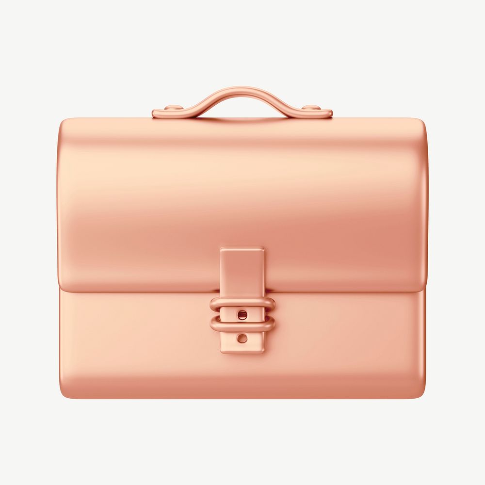 Pink business briefcase, 3D collage element psd