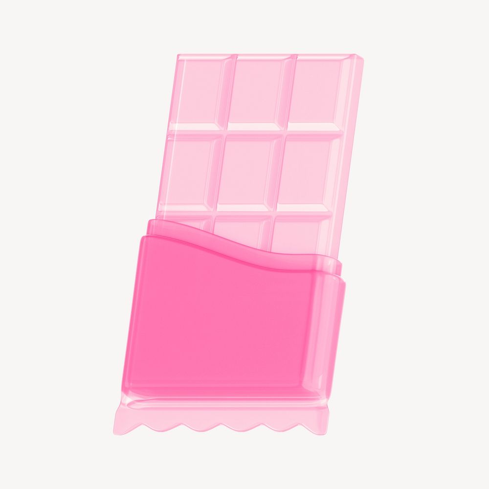 Pink chocolate bar, 3D snack, | Premium Photo - rawpixel