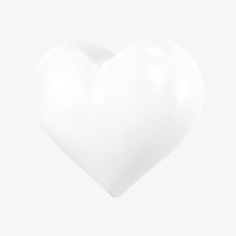 White heart, 3D illustration