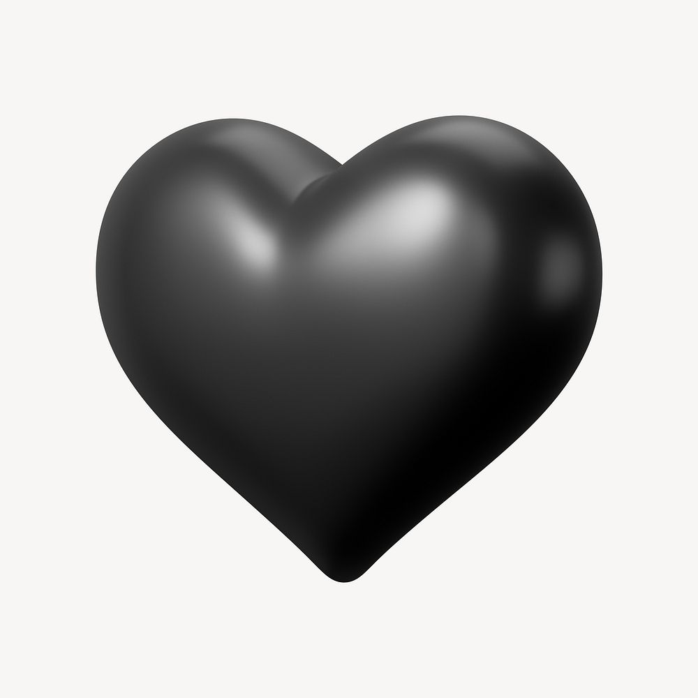 Black heart, 3D illustration