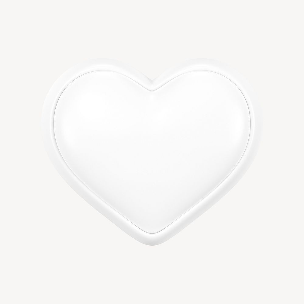 White heart, 3D illustration