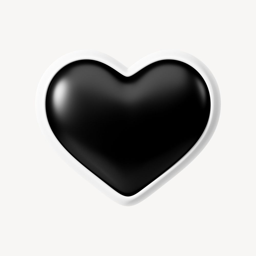 Black heart, 3D illustration