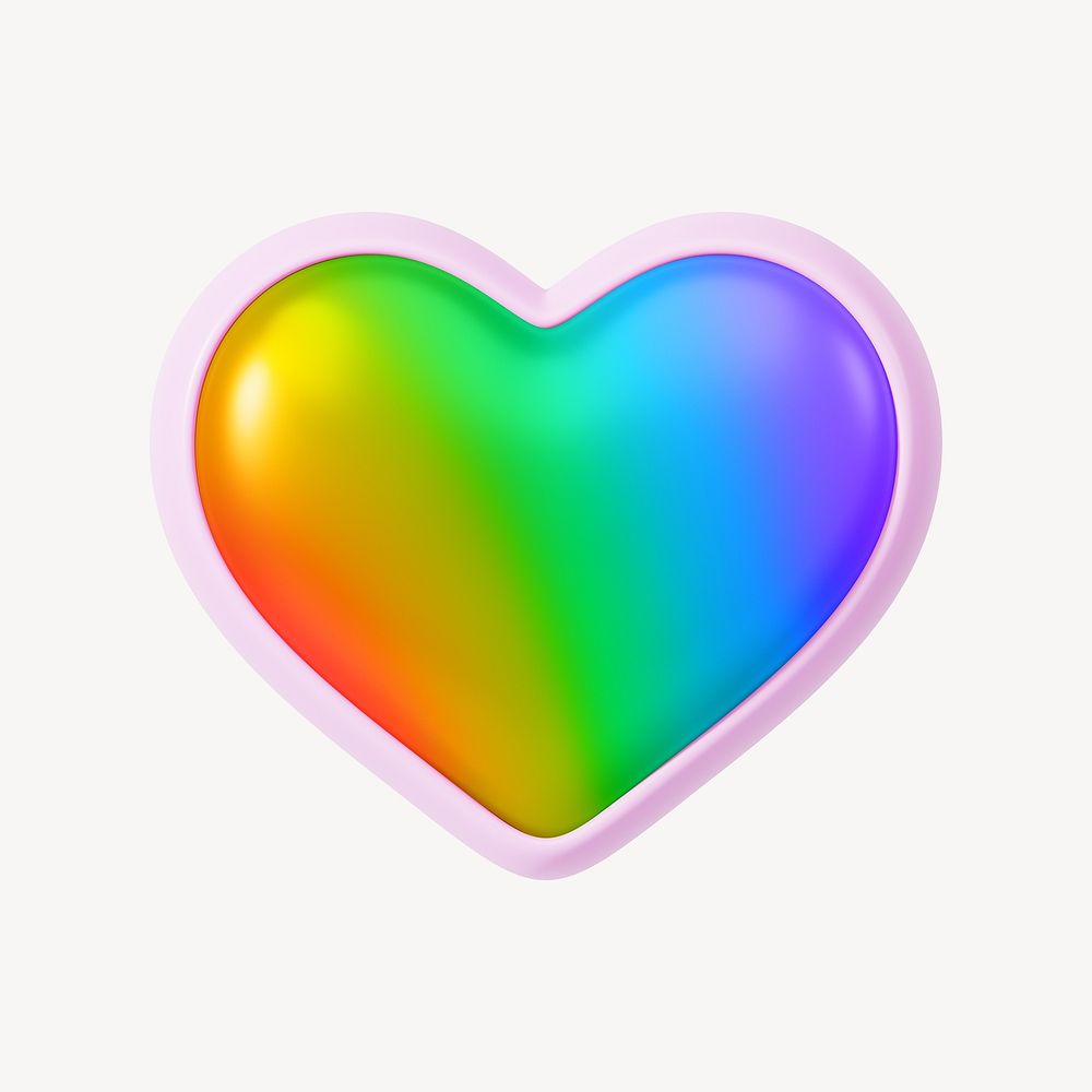LGBTQ rainbow heart, 3D illustration