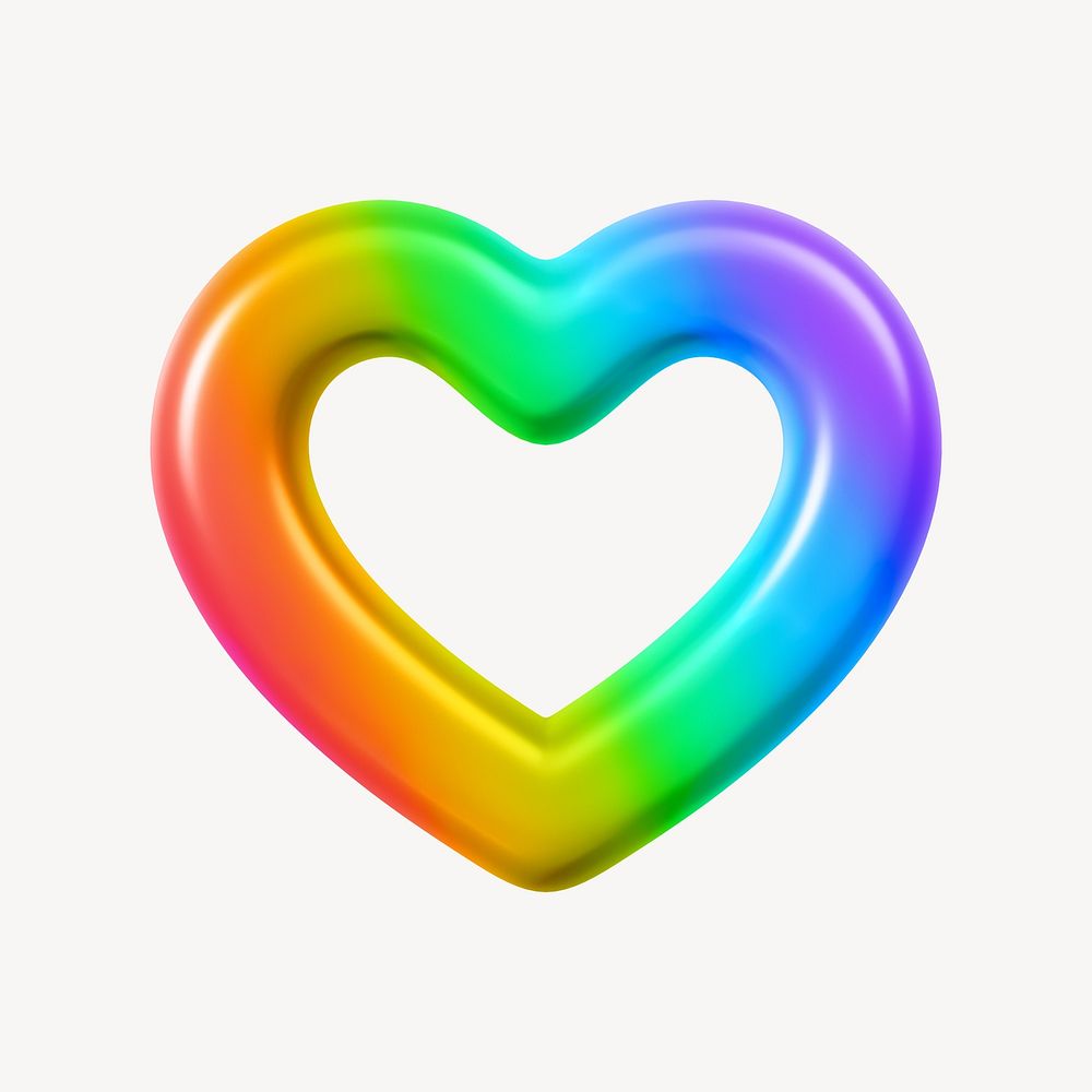 LGBTQ rainbow heart, 3D illustration