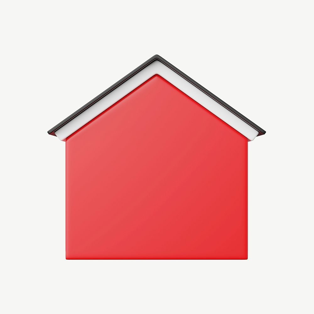 Red house model, 3D rendering illustration psd